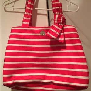 Kate Spade Geranium Cream Stripe Flatiron Nylon